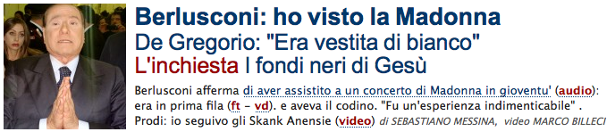 berlusconi ha visto la madonna